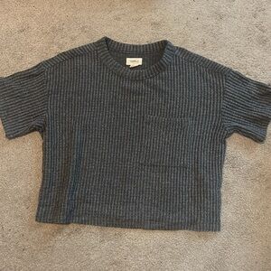 UpWest Cozy Waffle Crop Lounge Tee